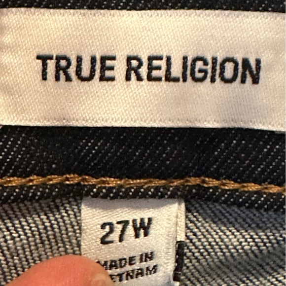 True Religion Dark Wash Women’s Pocket Jean Mini Skirt Size 27W New Without Tags - Picture 5 of 7